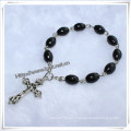 Classic Catholic Wooden Beads Finger Rosaries with Cross (IO-CE023)
